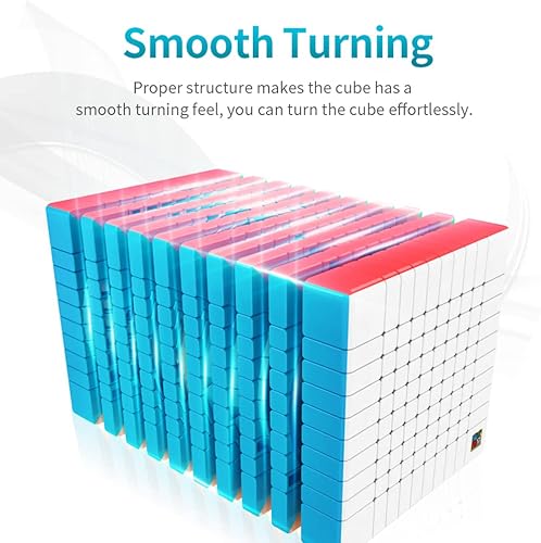 Miniatura 4 de BroMoCube Moyu Meilong Cubo de velocidad de 10 x 10 pulgadas, sin pegatinas, MFJS MeiLong, cubo mágico de 10 x 10 x 10 pulgadas, juguetes de regalo