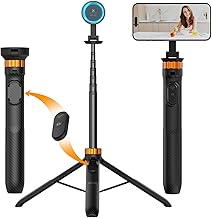 K&F Concept 63" Magnetic Cell Phone Selfie Stick Tripod, Lightweight Phone Holder & Camera Stand with Wireless Remote Control, Compatible with iPhone 15/14/13/12 Series MS19