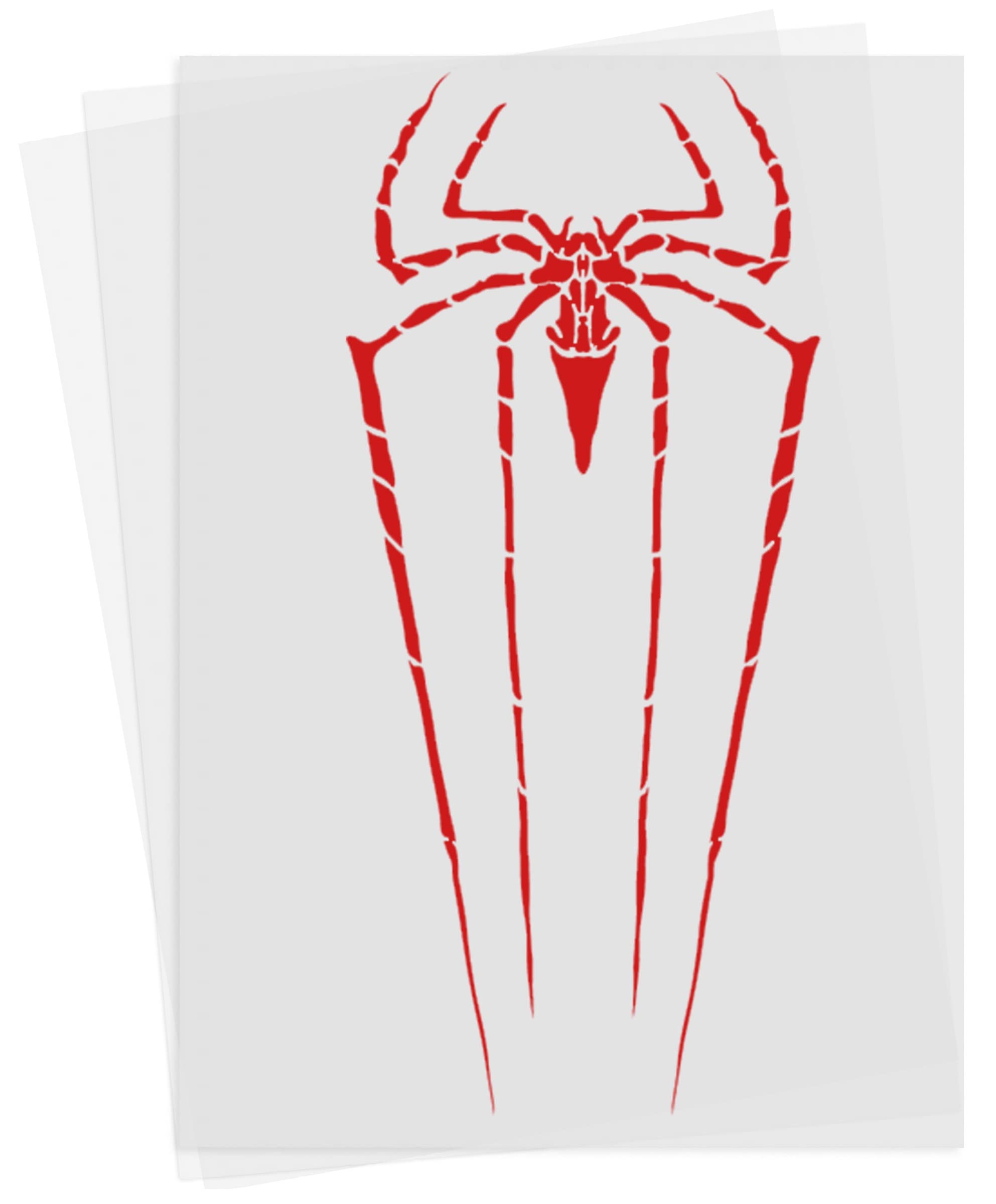 Spider Retro Logo Iron-on Patch for T-Shirts - (A4) 21.0 x 29.7 cm - Spider Design Logo for Garments - Web Slinger Vintage Spider Symbol Heat Transfer Patch for Shirts, Bags & More
