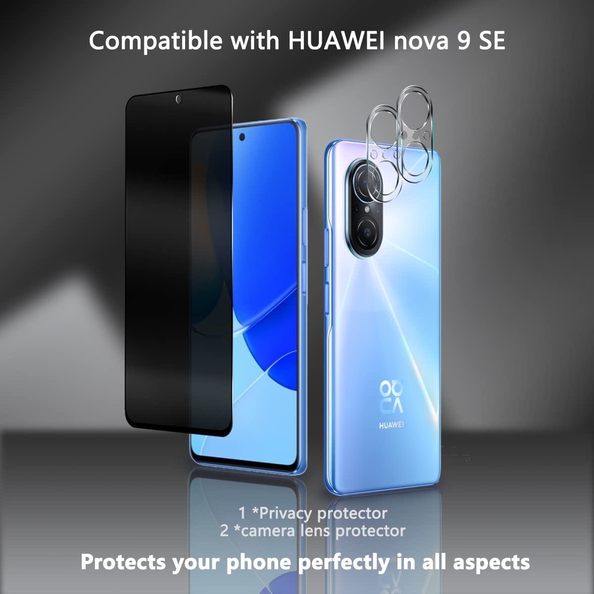 Privacy Displayschutzfolie Für Huawei Nova 12 Se [2 Stück] – 9H Gehärtetes Glas, Sichtschutz