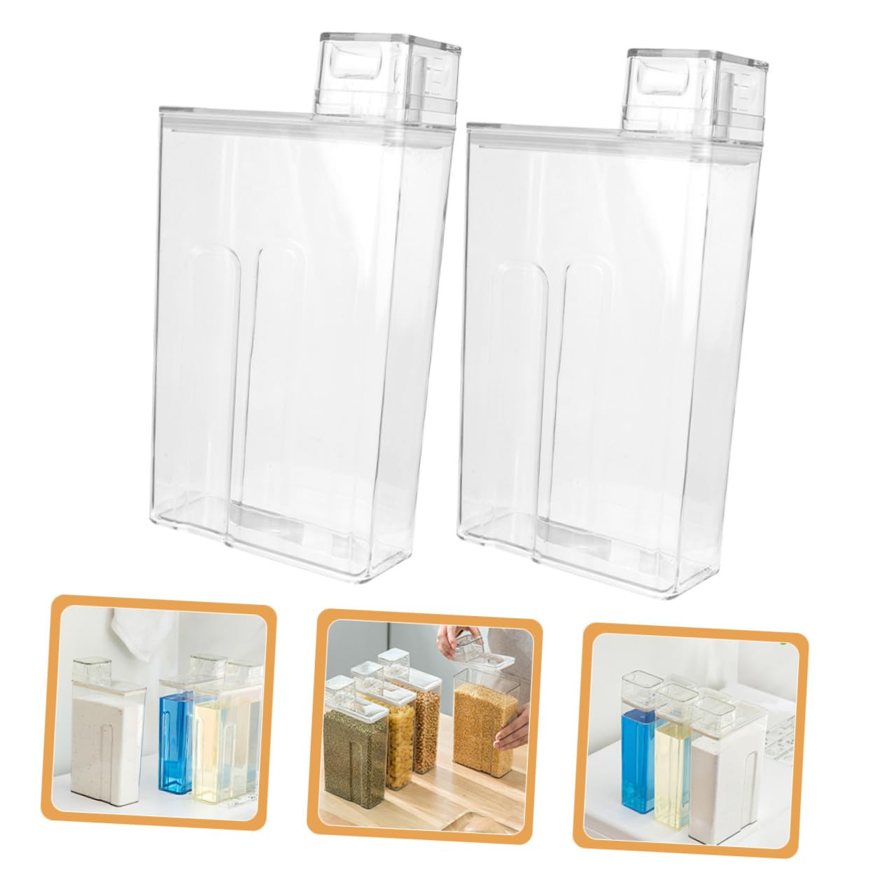 NUOBESTY Seguro Almacenamiento Material para Resistente y Pet Dosificador Detergente 2 Unidades Tapa Hermética Fugas Lavandería