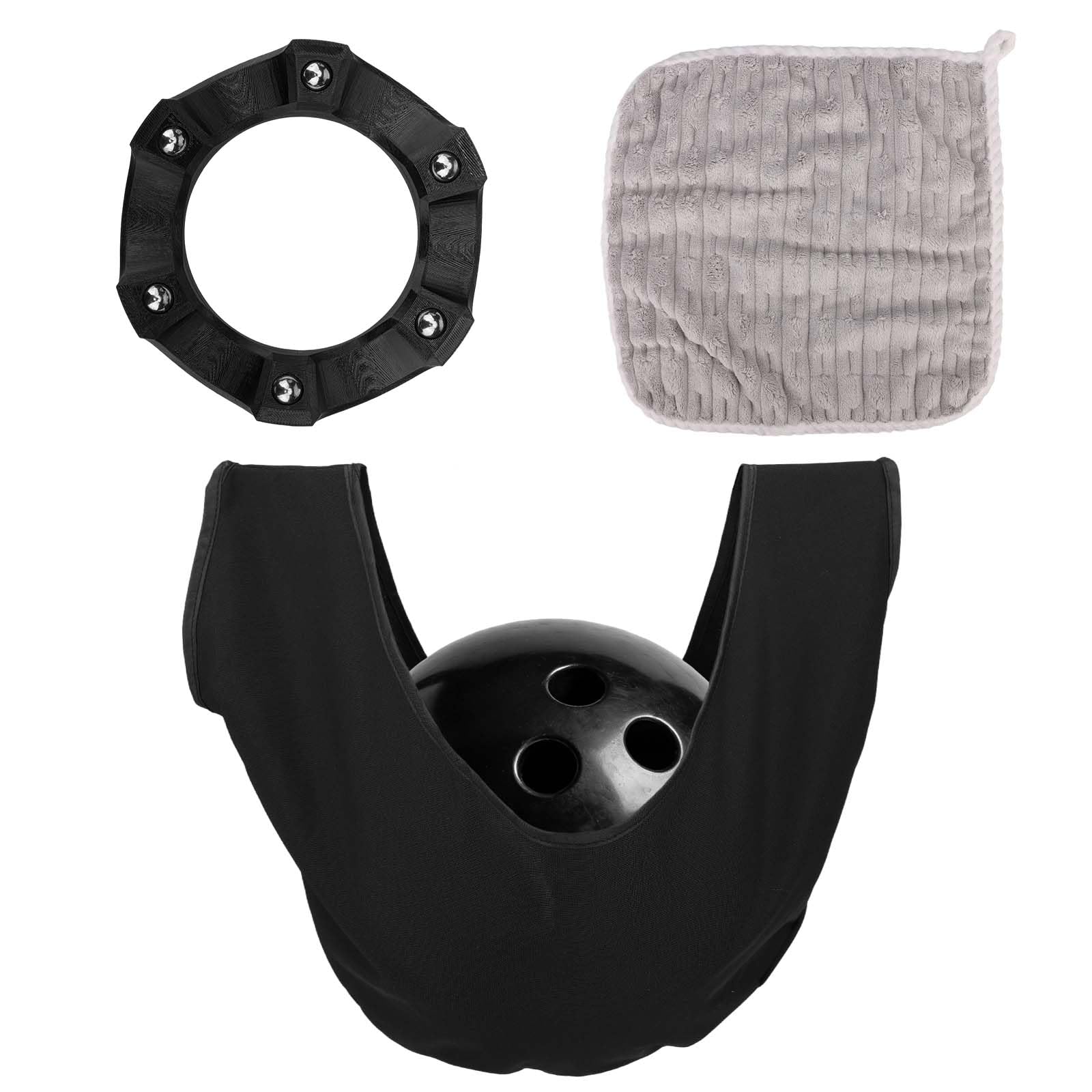 Sinbana Supporto Girevole Bocce Bowling, Portaboccia a Rotazione Fluida 360 Gradi con Panno e Sacchetto Lucidatura Supporto Espositivo per Accessorio Sportivo Pratico per Pulizia e Lucidatura - 3