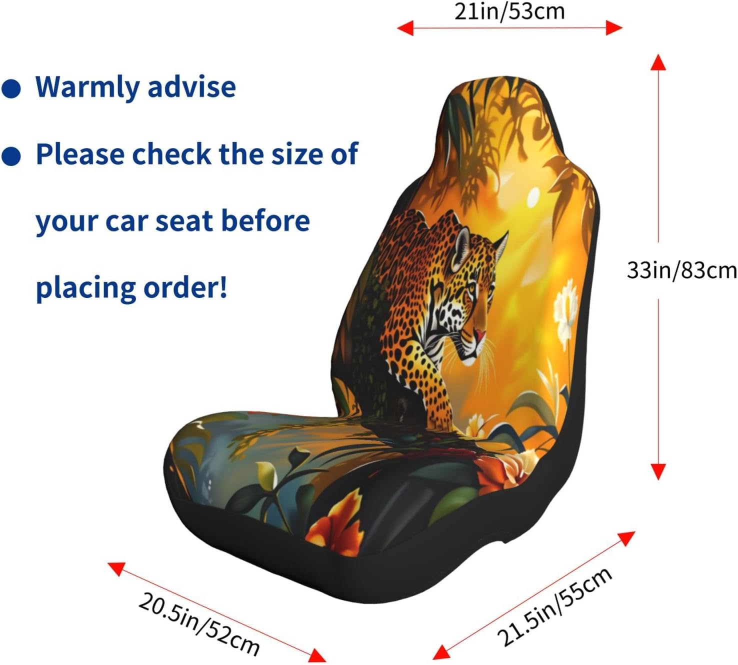 Tropical Jungle Leopard Cheetah Car Seat Covers Universal Auto Seat Cushion Protector Automotive Interior Decoration for Cars SUV Truck Sedan