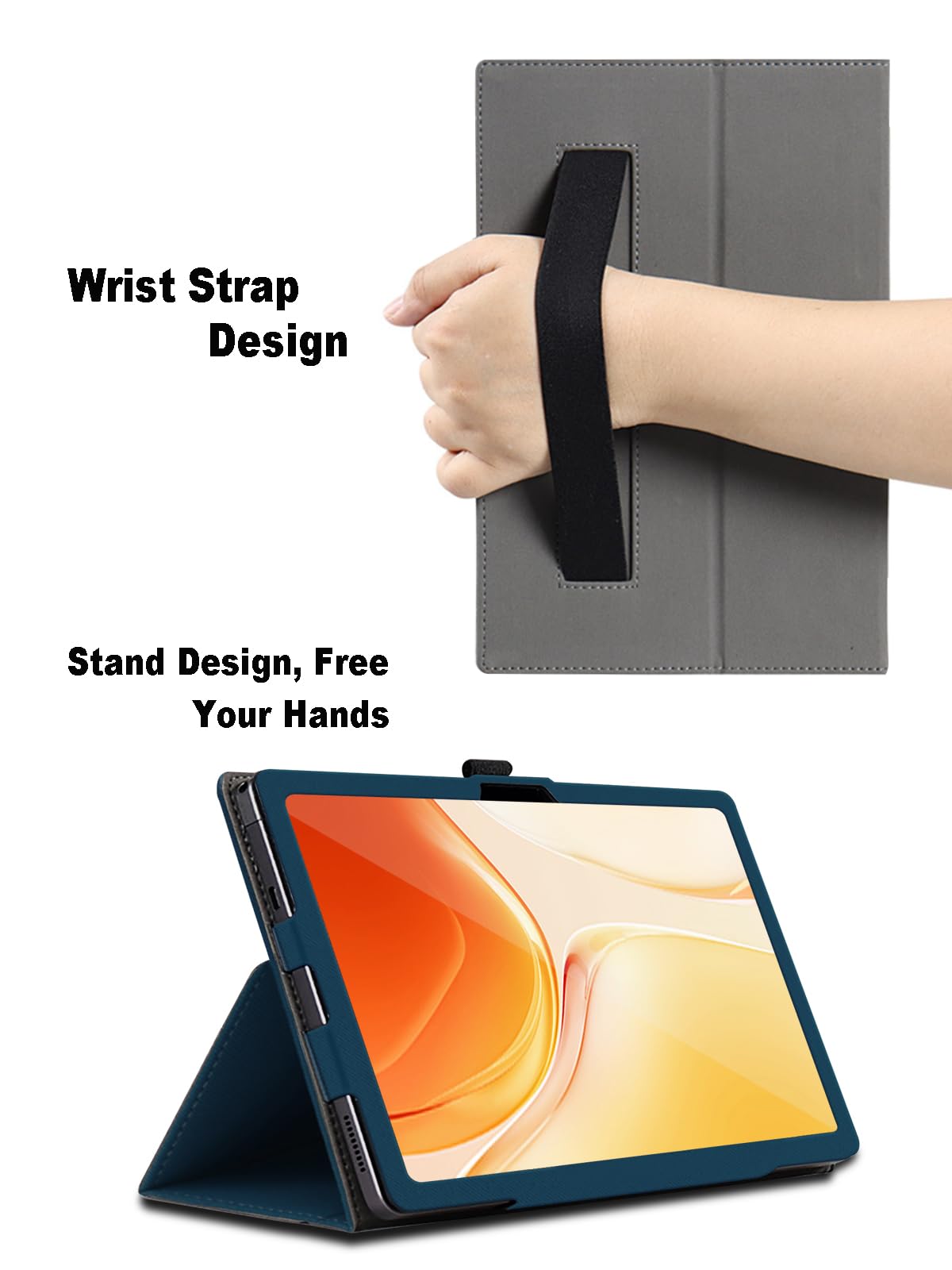 Custodia per Wacom One 12 11.6 Pollici, Cover Tablet Wacom One 12, Copertura Protettiva Pieghevole con Supporto per Matita e Cinturino da Polso, Protezione Completa. (Blu)
