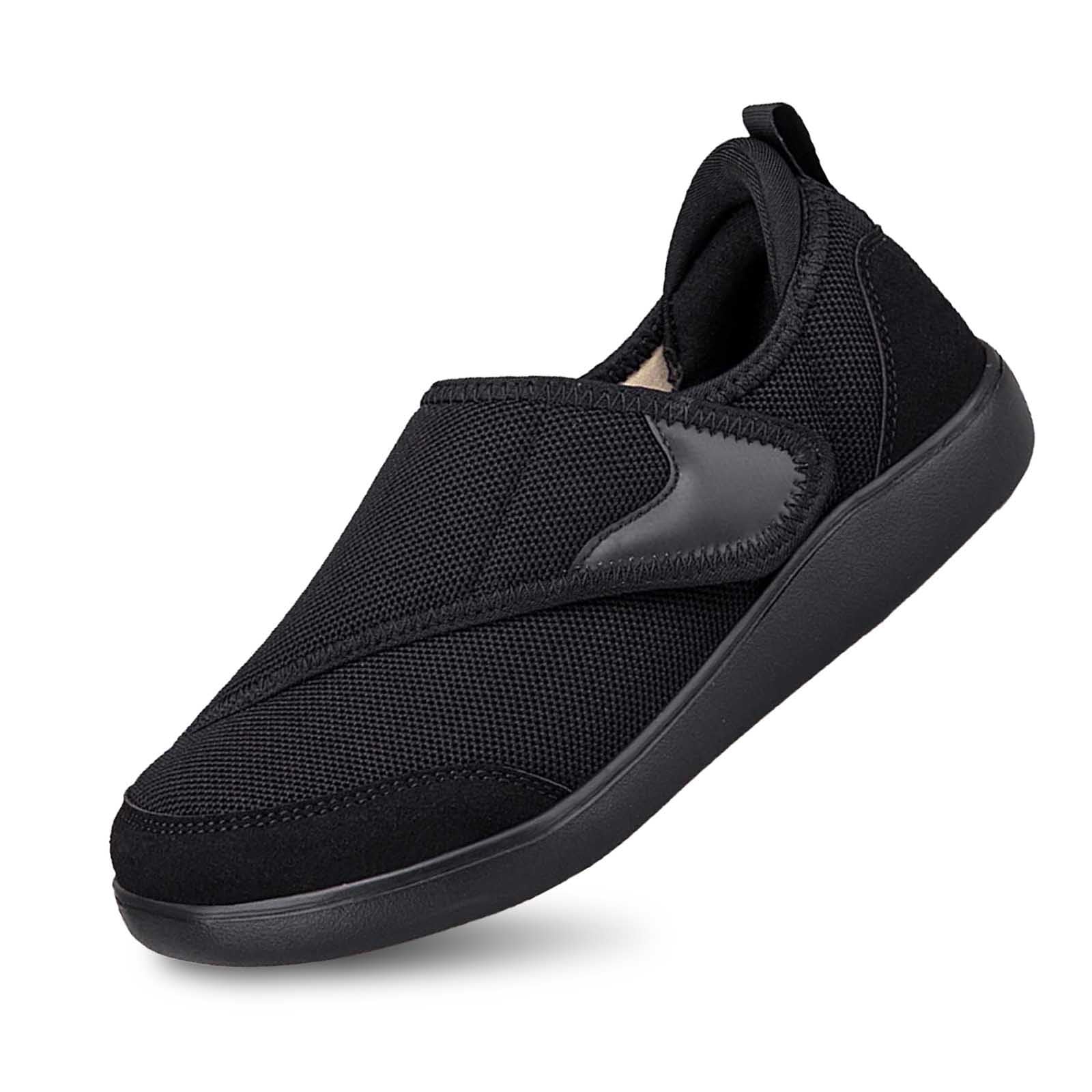 Diabetiker Schuhe - Microvelour Damen Hallux Valgus Extra Breite Füße Laufschuhe Mesh Klettverschluss Klettverschuß Leicht Memory Foam Sohle Orthopädische Freizeitschuhe Weit Geschwollene Rehaschuhe