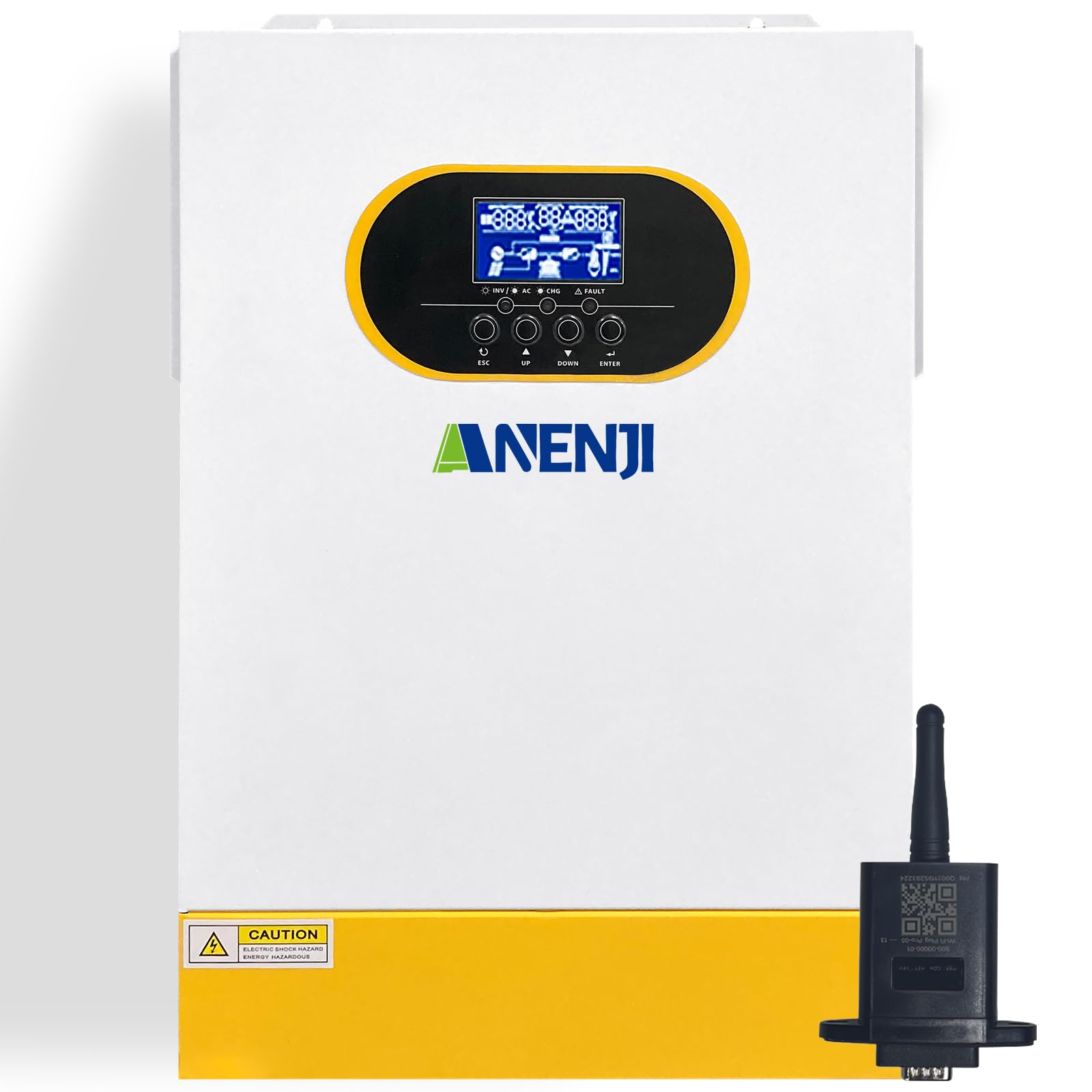 6200W Solar Hybrid Wechselrichter 48Vdc zu 230Vac, Pure Sine Wave, mit 120A MPPT Regler, 98% Wirkungsgrad, Solar und Generatoranschluss, Geeignet für netzunabhängige Systeme im Haushalt