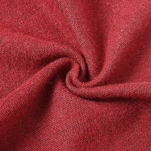Pengzitou Cashmere Scarf For Womens Mens Super Soft Fashion Long Tassel Blue Scarf（80.7X25.6 In (Red-Chinese Knot) #TOP5