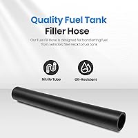 Vista 3 de Manguera de cuello de llenado de combustible de gasolina con 4 abrazaderas de manguera, manguera de combustible de 1 1/2 pulgadas de diámetro