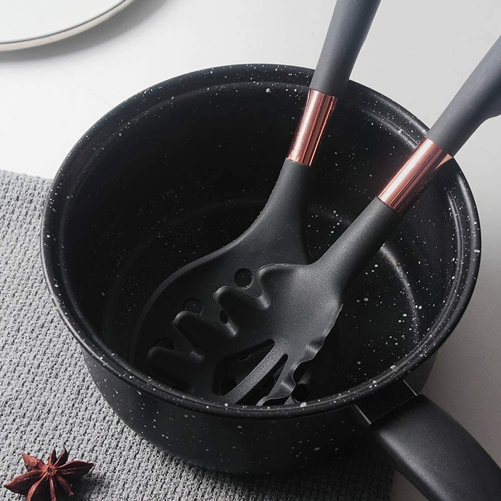 Kitchen Utensils Set， 7 in 1 Griff Kochgeschirr Silica Gel Antihaft-Pfanne Schaufel Löffel Spatel