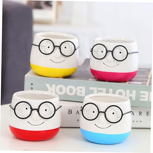 Miniatura 8 de YARNOW Macetas de cerámica para orquídeas, macetas de cerámica, macetas de ornamento para plantas de interior, maceta pequeña de cerámica, maceta