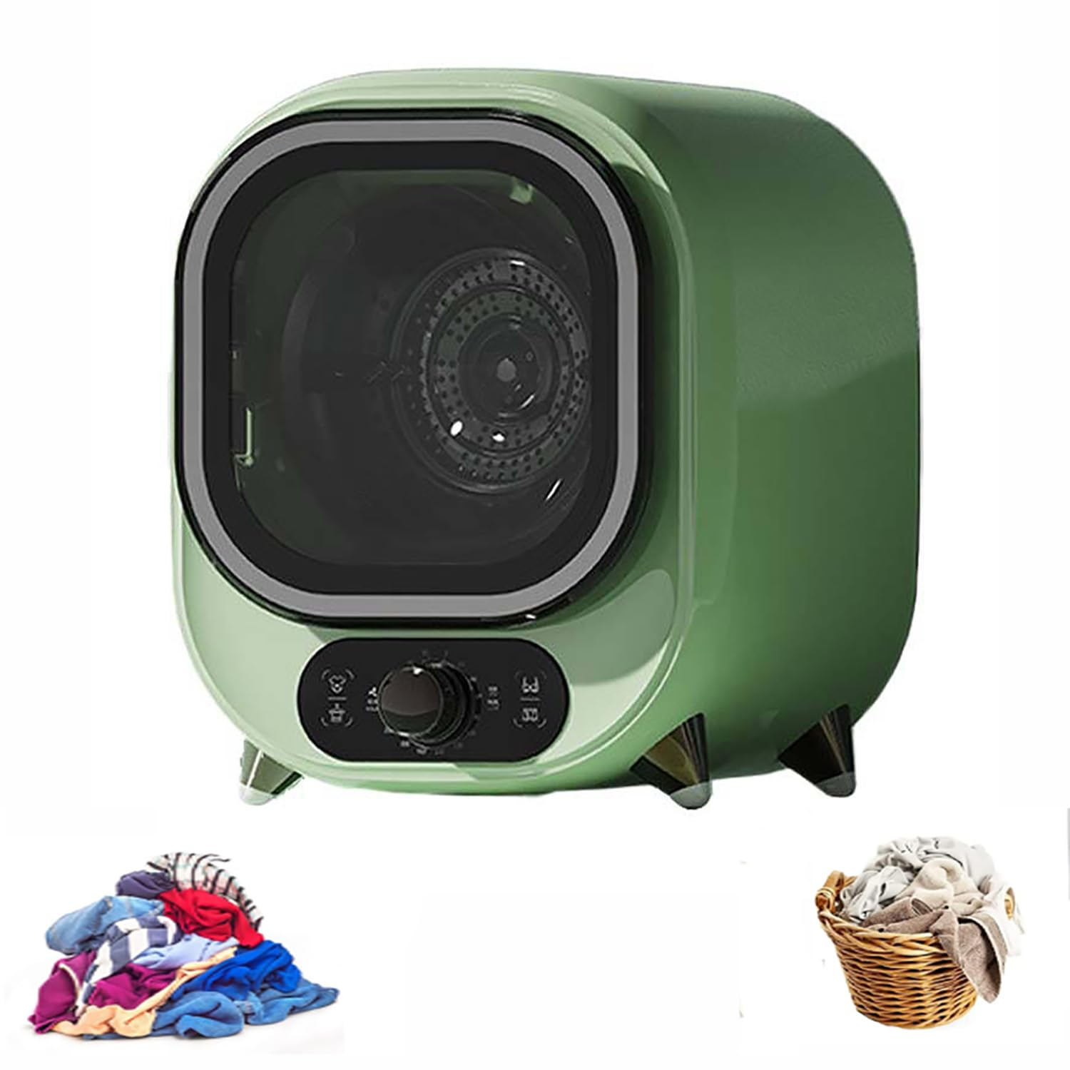 Mini suszarka do prania, mała kompaktowa suszarka do prania, elektryczna suszarka do prania 450 W, podwójna sonda termostatyczna do mieszkania, domu, akademika, balkonu, łazienek
