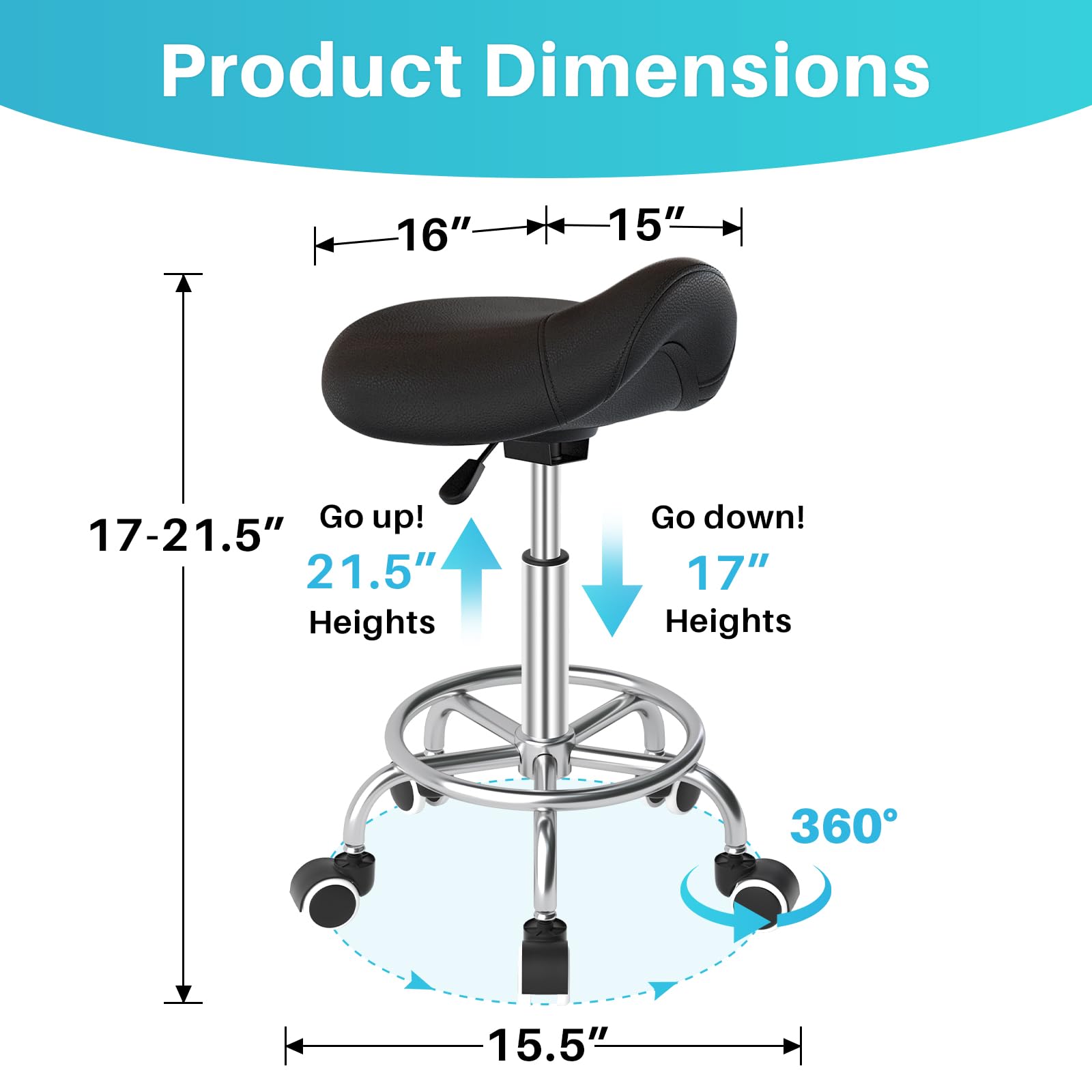 YEEZEE Saddle Stool - Ergonomic Salon Chair -2
