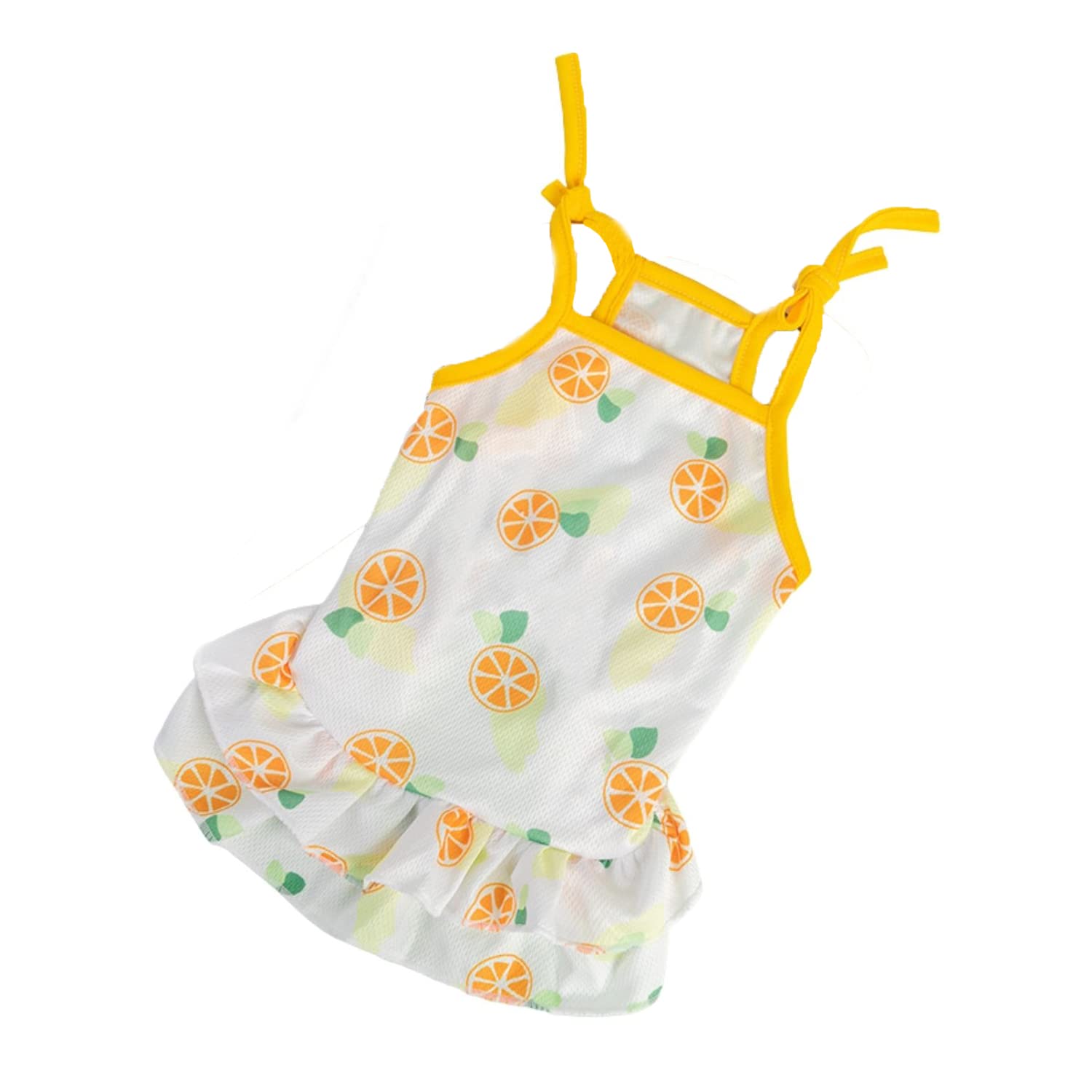 Pet Skirt, Cute Printed Puppy Summer Dress,Tank Top Suitable for Cat Small Medium Dog_S(Lemon 2)