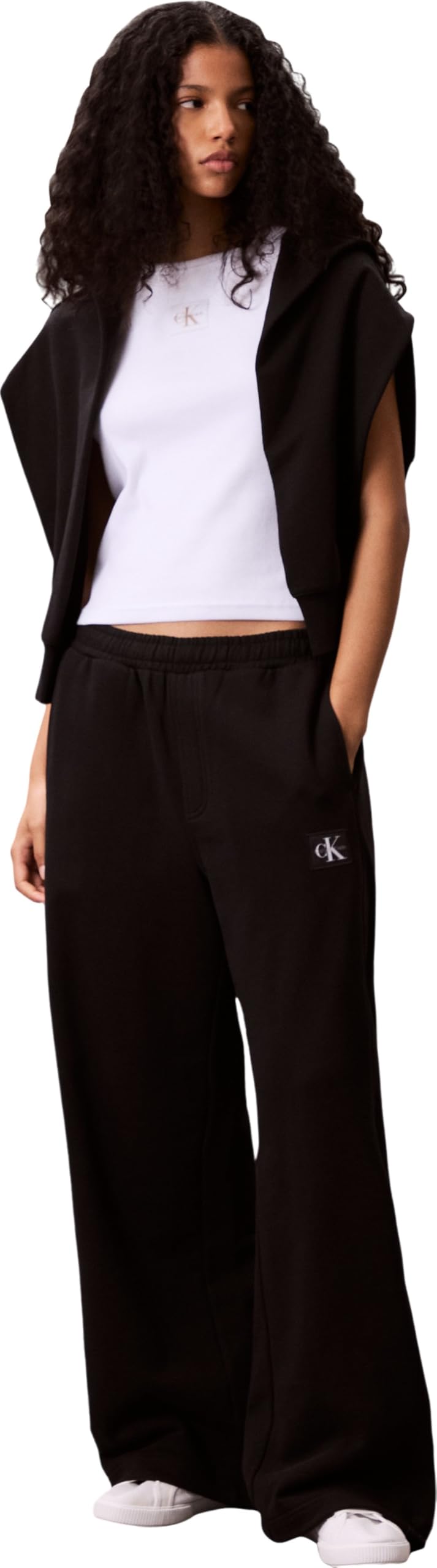 Calvin Klein Pantalón de chándal Mujer French Terry Badge Logo de algodón