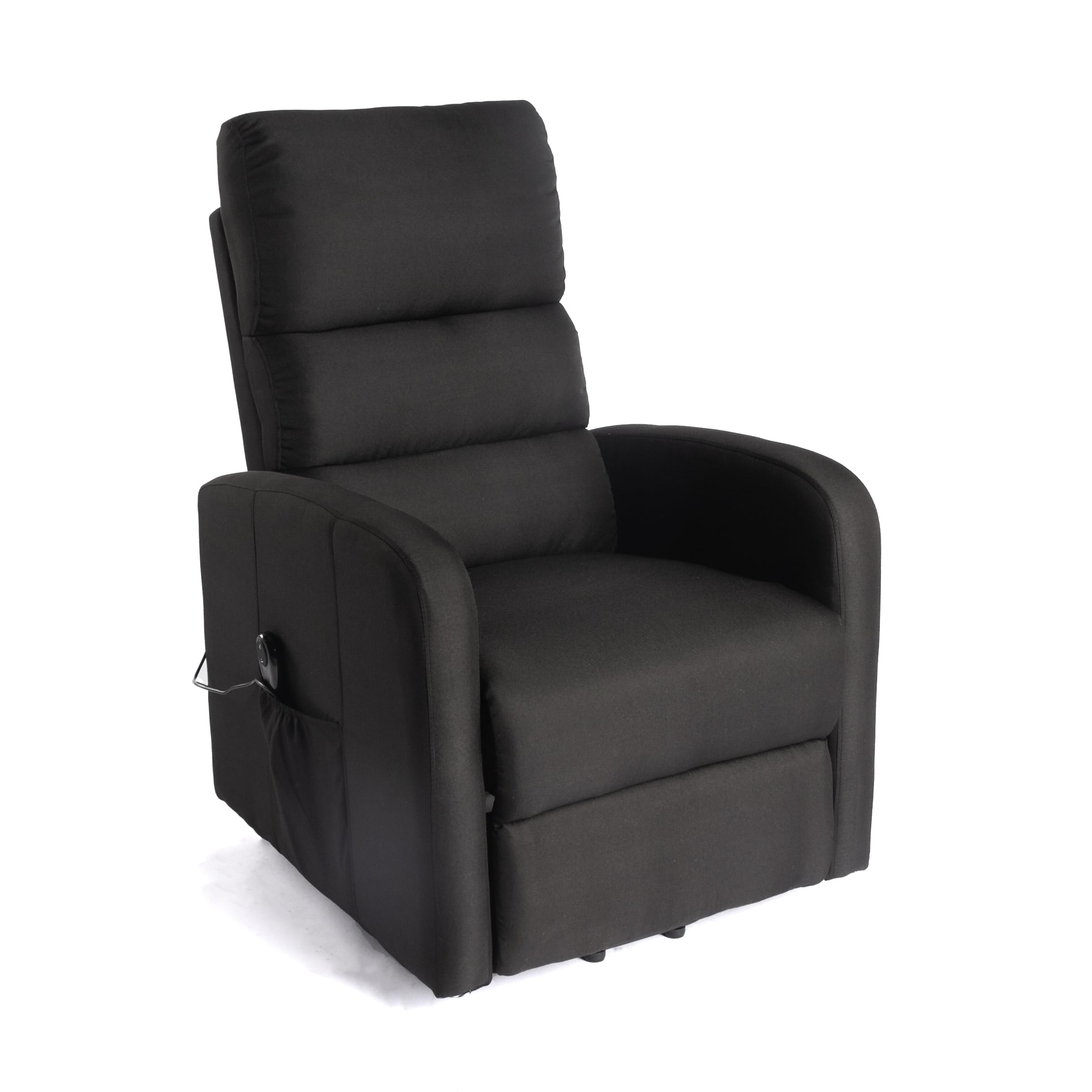 DUPI Sillón Relax eléctrico Confort | Reclinable y eleva-Personas | Mando a Distancia | Tela Poliéster Microfibra | Negro