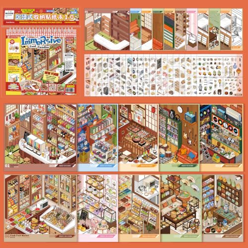 Image of PATPAT DIY Sticker Book Food Scene Reusable 3D Stickers for Kids Activity
