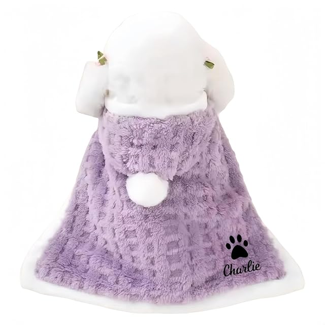 Capa For Perro Personalizada Con Nombre, Bata De Baño Personalizada Con Capucha
