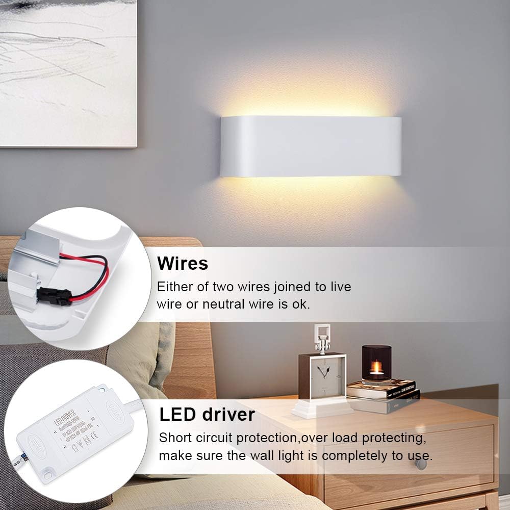 Lightsjoy 16W Indoor Wall Lights, 30CM Modern Wall Lamps with Up Down Light IP44 Pure Aluminum Modern Wall Sconce - Image 3