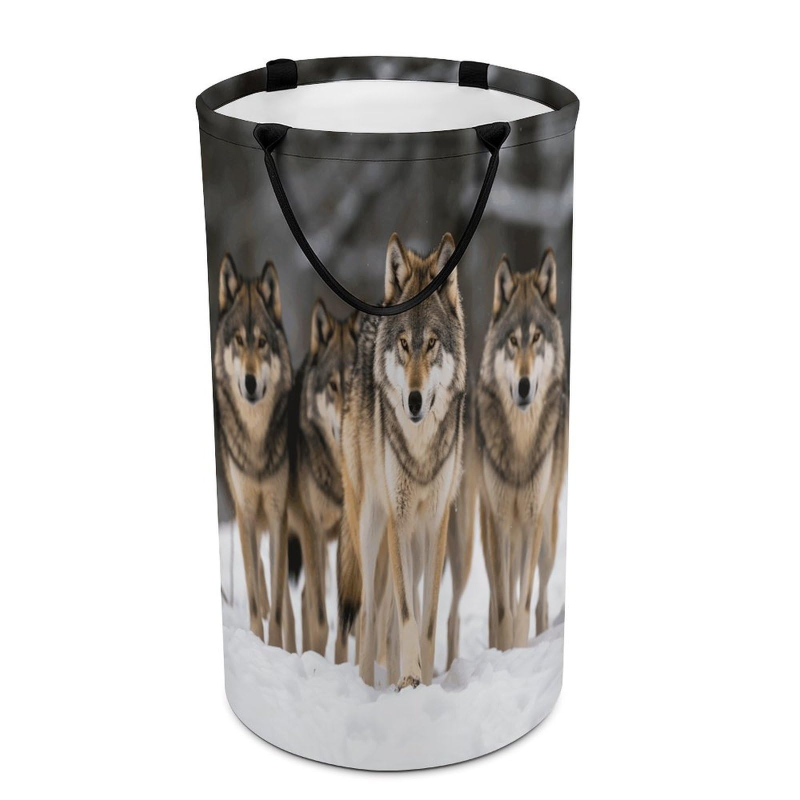 Pack of Wolves Dirty Clothes Basket Large Capacity Laundry Basket Freestanding Laundrys Hampers Tall Collapsible Clothes Hamper for Blankets Toys