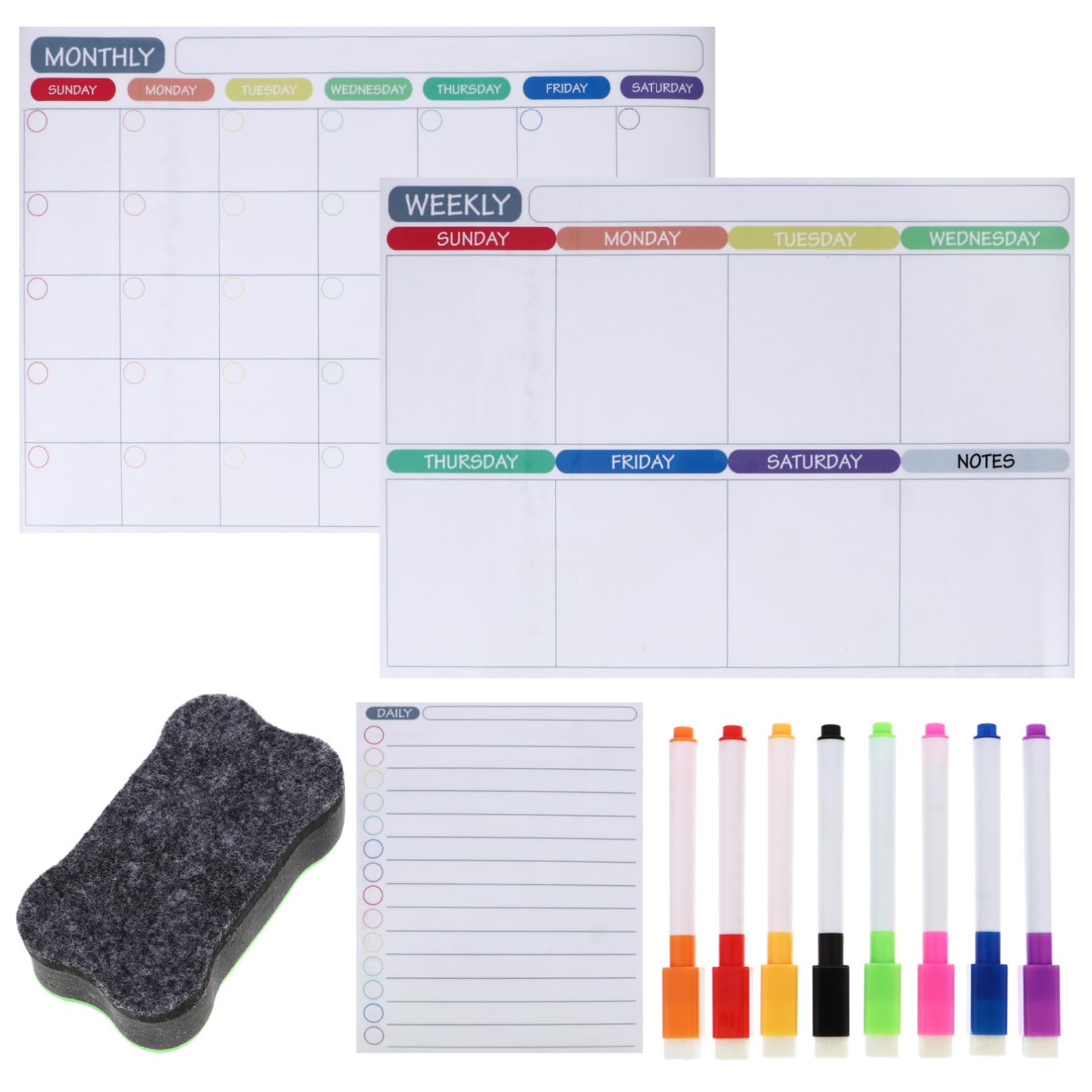 Operitacx 12piezas Calendario Magnético para Nevera Unidades Pizarra Notas Semanales Planificador Semanal Magnetico Calendario Borrable Uso Diario Cocina