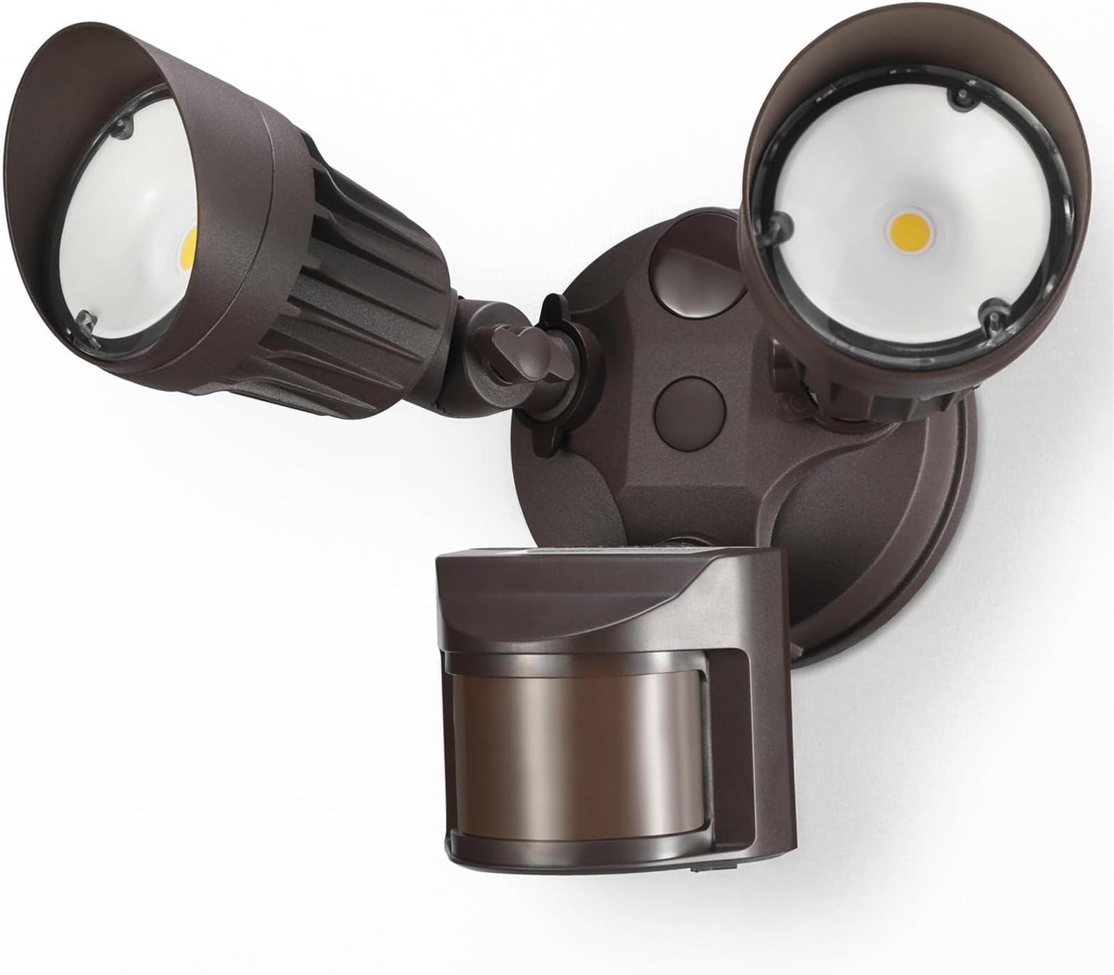 2 Head LED Outdoor Security Floodlight Motion Sensor, Newly Designed 3 Lighting Modes, ETL and DLC Listed, 1800lm, Waterproof IP65 for Porch, Entryway, 5000K Daylight, Bronze