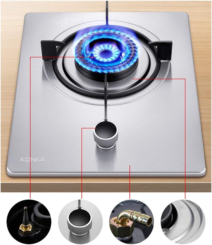 Burners Gas Hob Table-Top/Built-in Gas Hob 4.5KW Stainless Steel Single Cooker Gas Cooktop ，for Warming,Cooking,Boiling,Frying,Simmering(LPG)