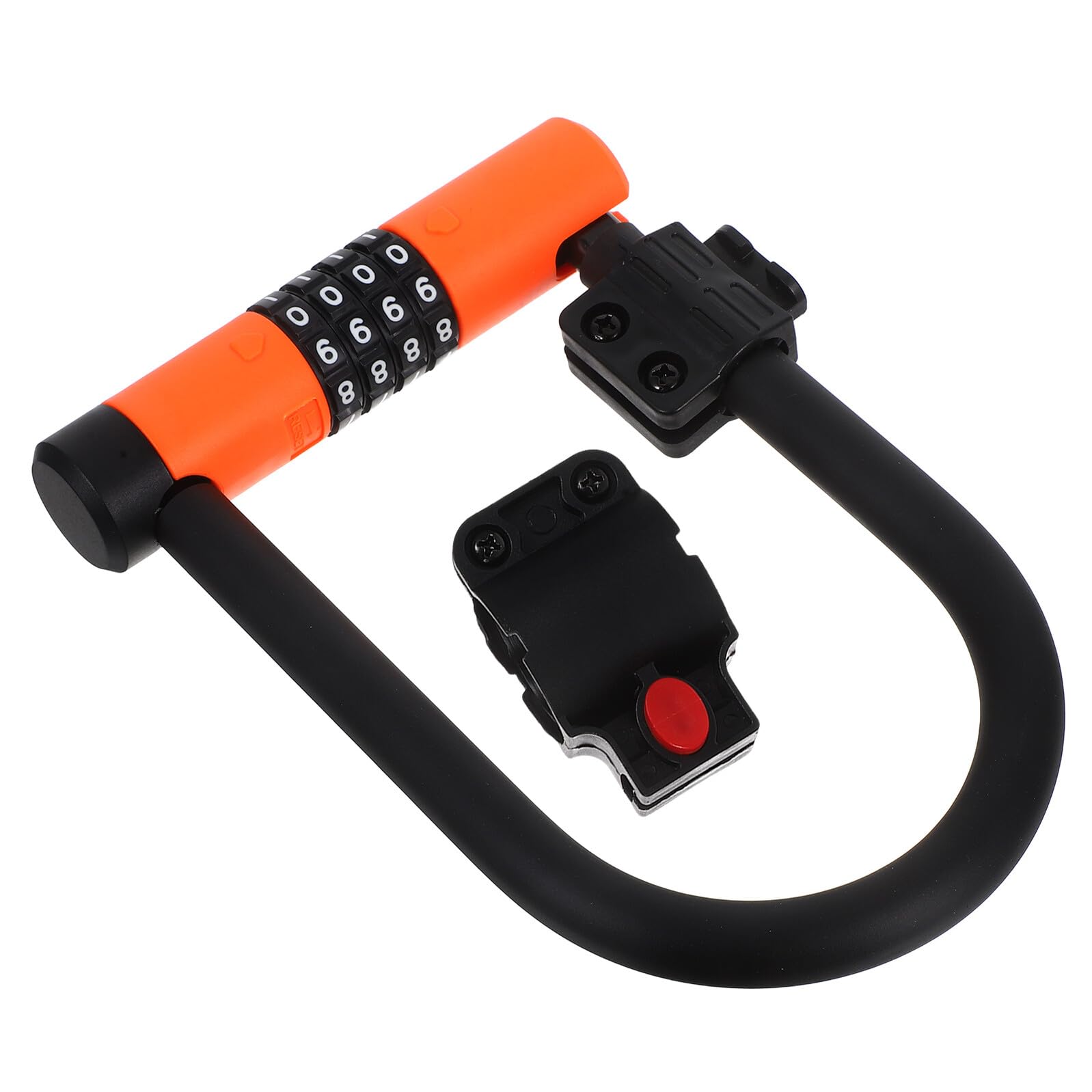 ifundom Lucchetto a Combinazione a U per Bici e Scooter Elettrico Codice di Sicurezza a 4 Cifre Antifurto Robusto in Metallo Arancione e Nero Portatile e Resistente per Mountain Bike e