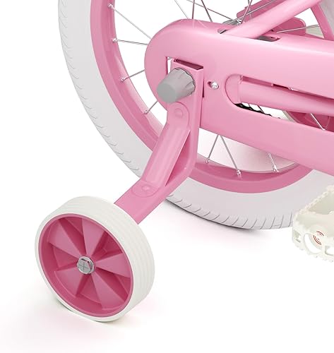 Miniatura 8 de XJD Bicicleta para niñas pequeñas y niños de 2 a 12 años, bicicleta para niños de 12, 14 y 16 pulgadas, con ruedas de entrenamiento y cesta