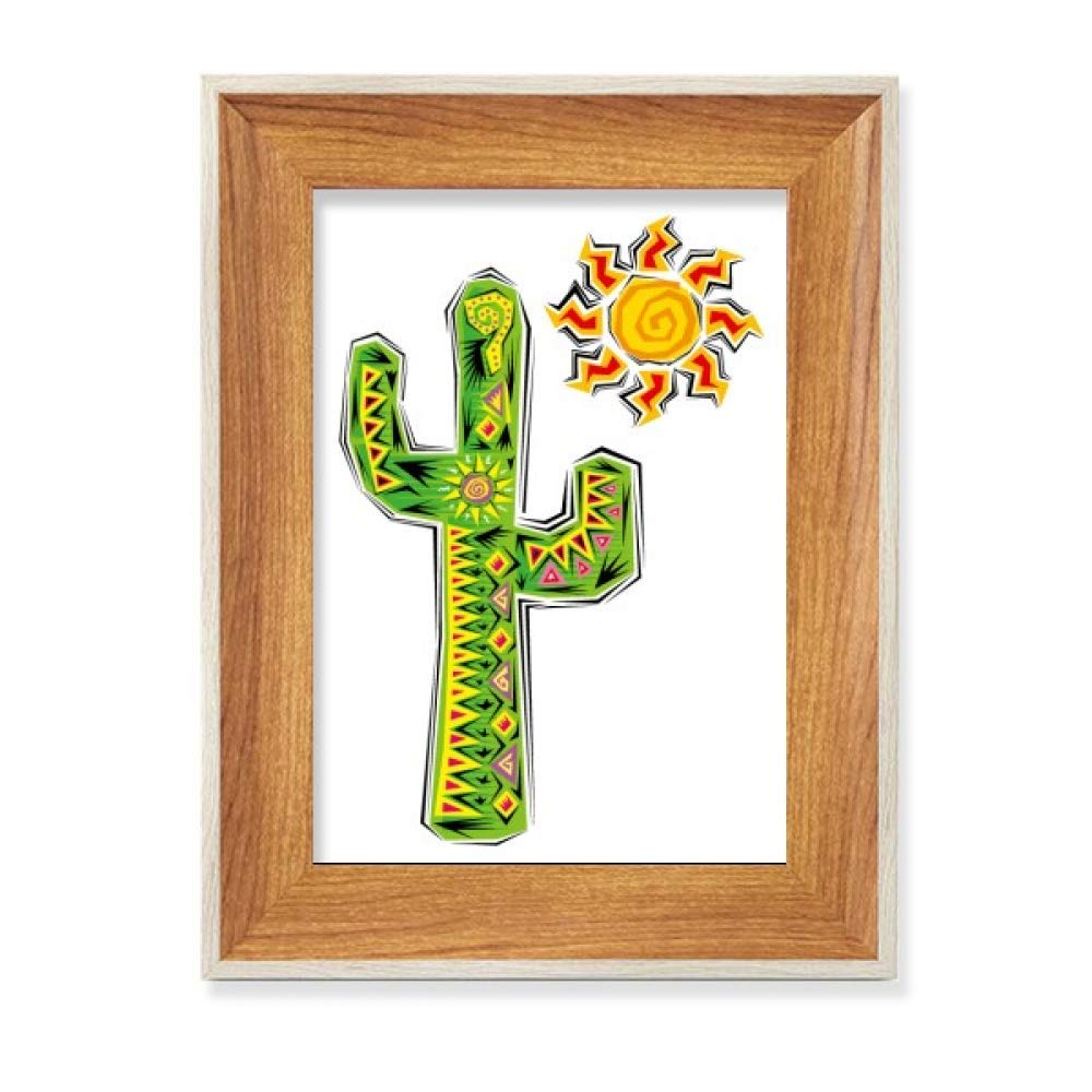Cadre photo cactus mexicain en bois peint, cadeau original d'anniversaire