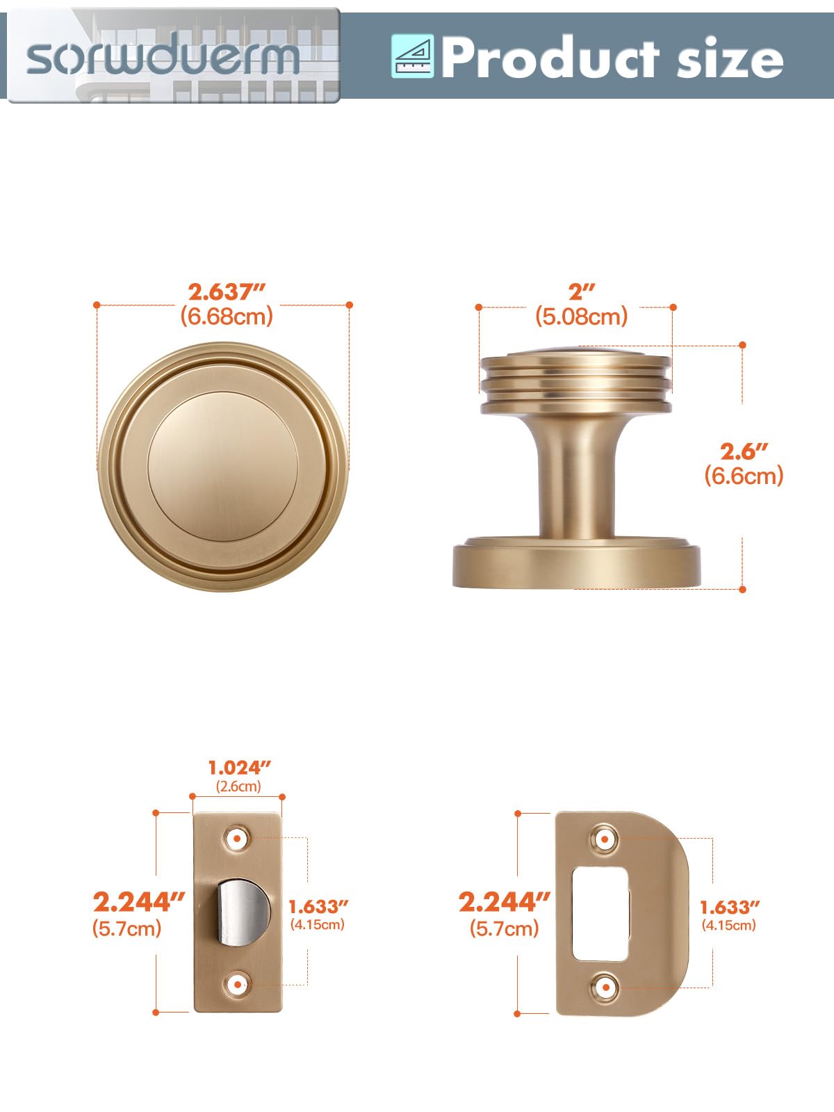 Champagne Bronze Passage Door Knobs - Durable & Easy Install -6
