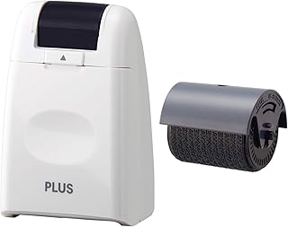 プラス 個人情報保護スタンプ ローラーケシポン ホワイト 37-645+専用インクカートリッジ 1個 37-299