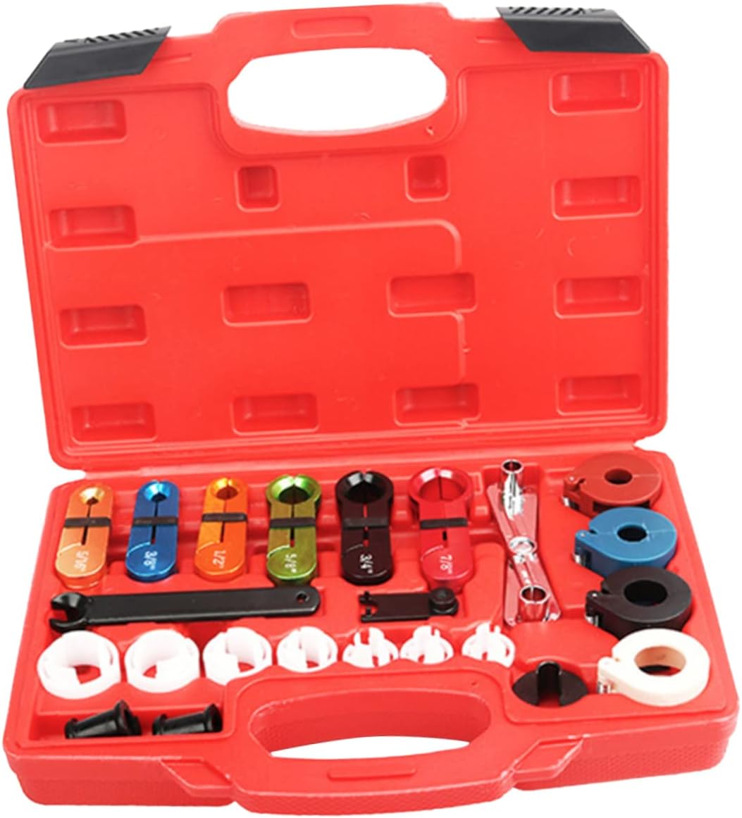 22Pcs Automotive Tool Kit Set Fuel Transmission Line Disconnect Tool for Quick Easy and Fuel Line Separation Durable Design for Mechanic Use Red