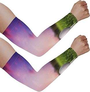 Mangas de braço com proteção solar UV para homens e mulheres, bola de golfe nas mangas para proteger os braços, esportes, proteção solar, mangas de braço, capa protetora UV, Bola de golfe na camiseta