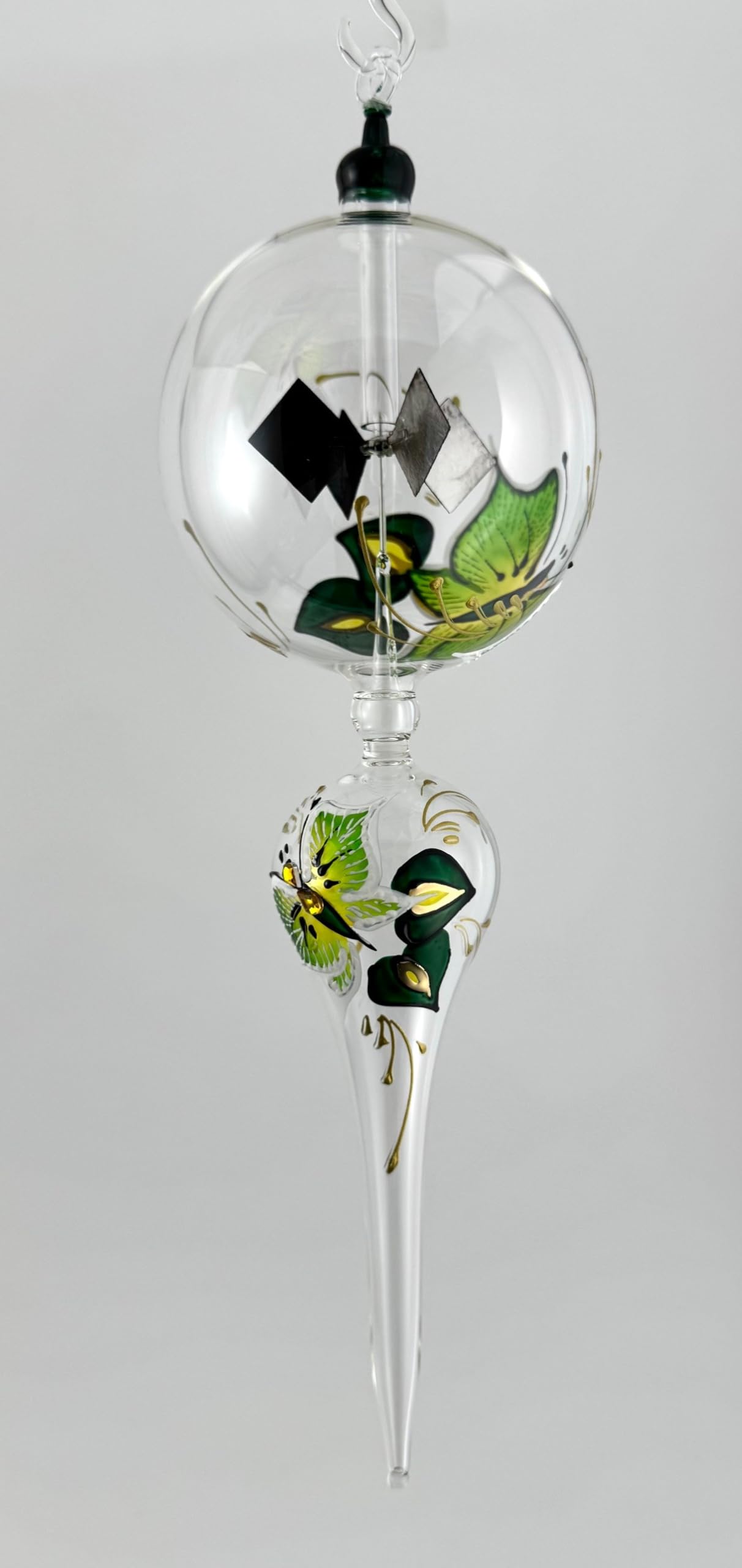 Lichtmühle Lichtspiel Solar Radiometer Sonnenrädchen Glaskunst Glasmalerei faszinierender einzigartiger Fensterschmuck Handarbeit ca. 9 x 28 cm