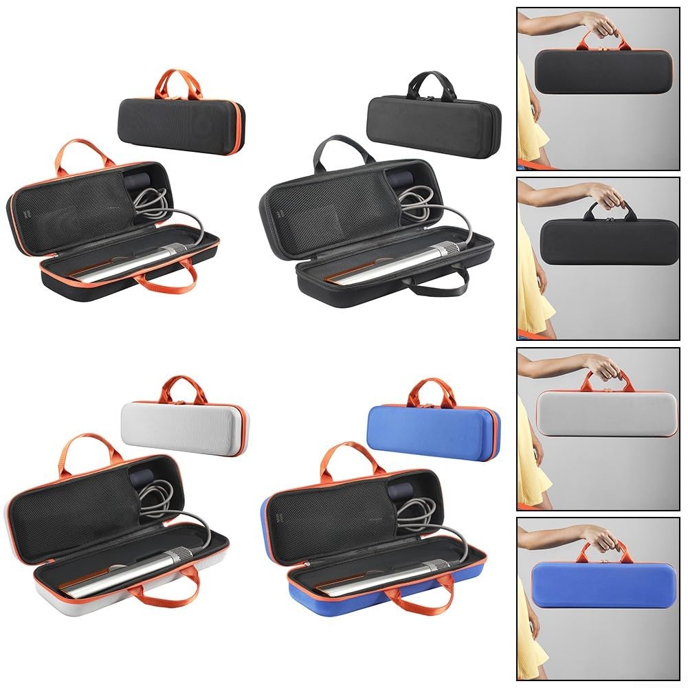 Funda rígida de EVA compacta para Dyson Airstrait HT01, organiza y protege tus accesorios alisadores de cabello (negro)