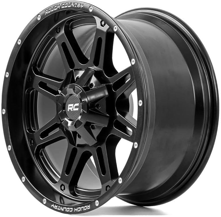 Rough Country 94 Series One-Piece Aluminum Wheel - 20x10, 5x5"/5x4.5" Bolt Pattern, 18mm Offset, Matte Black