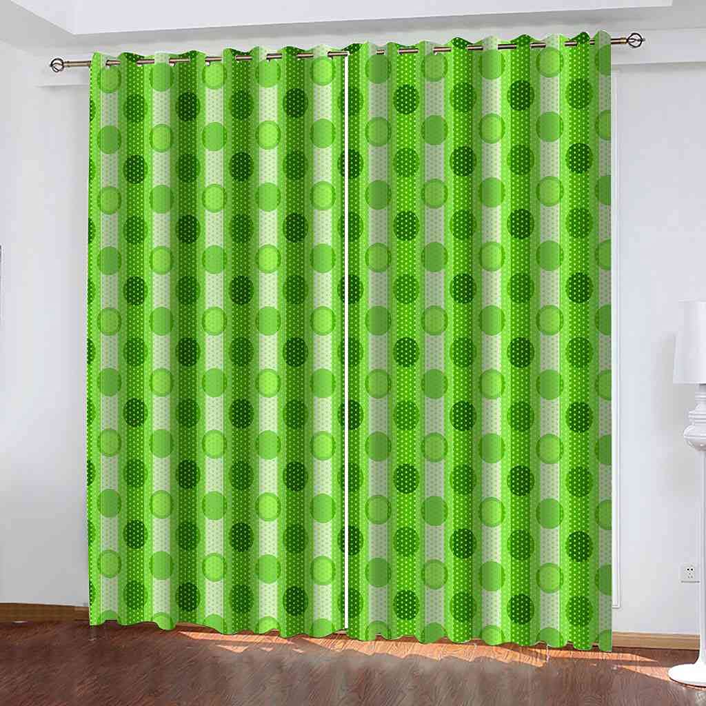 Rideau occultant anti froid et bruit à pois verts pour retrouver le sommeil en chambre d'enfants