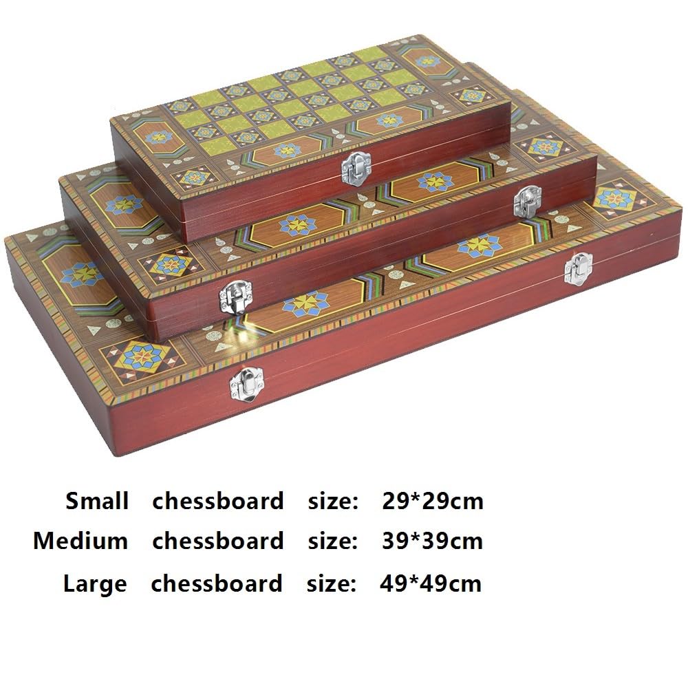 Magnifique Jeu d'échecs en Bois 3 en 1 fabriqué à la Main échecs