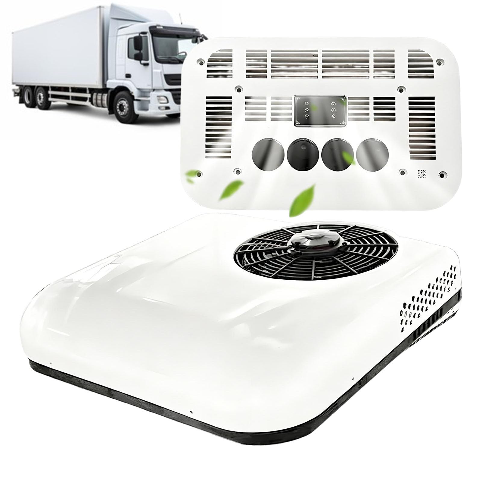 ROGHA RV Air Conditioner, Rooftop Air Conditioner, Low Quiet AC Unit, Rooftop RV Air Conditioners for RVs, Trucks, Campers, Vans, Tractor White-12V