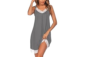 Women's Satin Lace Nightgown, V-neck Chemise Sleepwear
