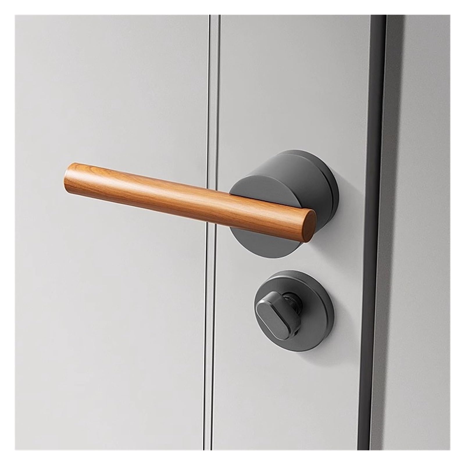 Chiński styl, magnetyczny, cichy, lite drewno, dzielony zamek | Sypialnia chiński styl magnetyczny cichy uchwyt z litego drewna (Black and Gray Magnetic Suction)