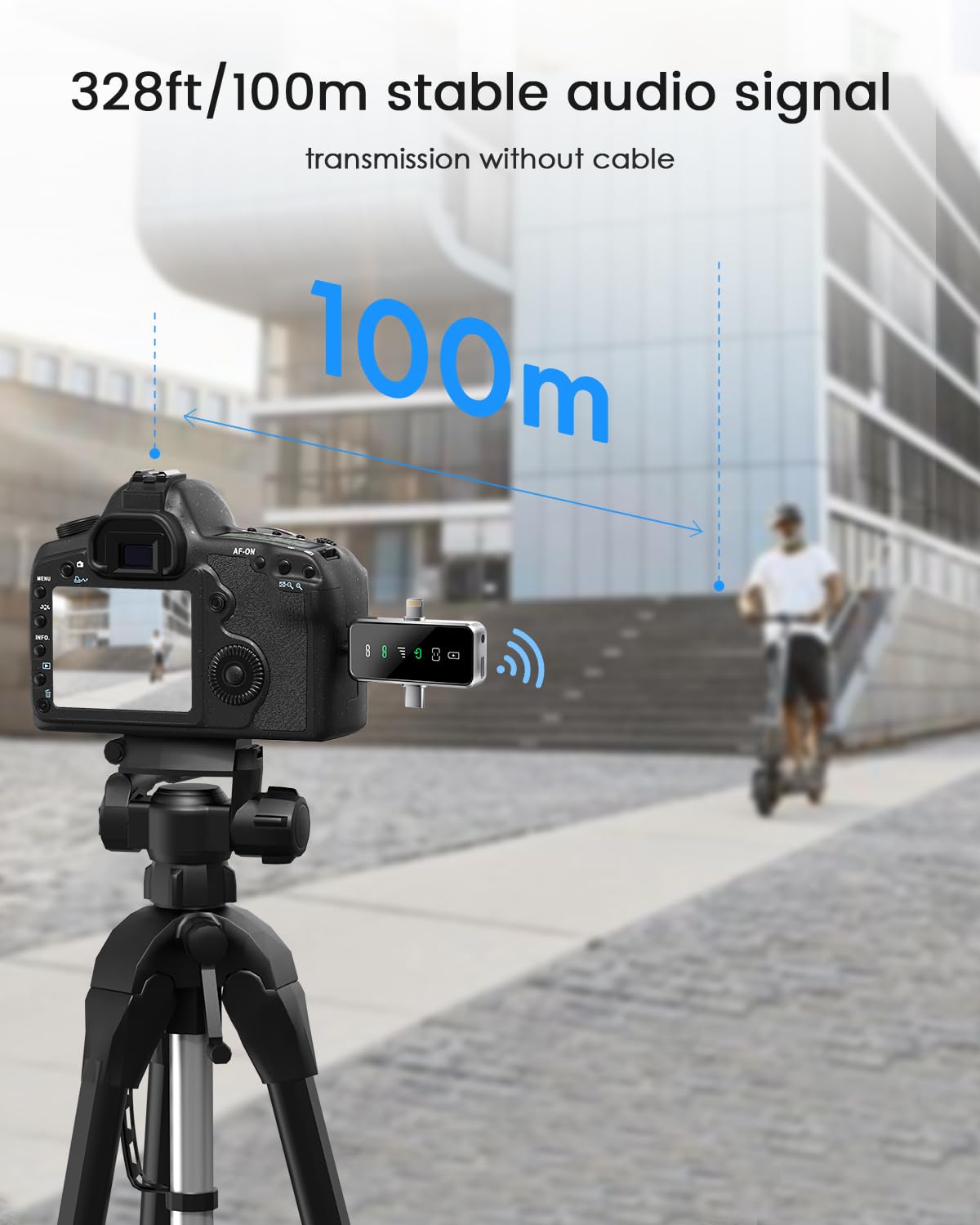 PQRQP 3 in 1 Microphone for iPhone/Android/Camera, Wireless Microphones, 328ft Transmission, 18H Battery Life, Mini Microphone for Record Interview, Vlogs, YouTube, Tiktok: Metallic Silver