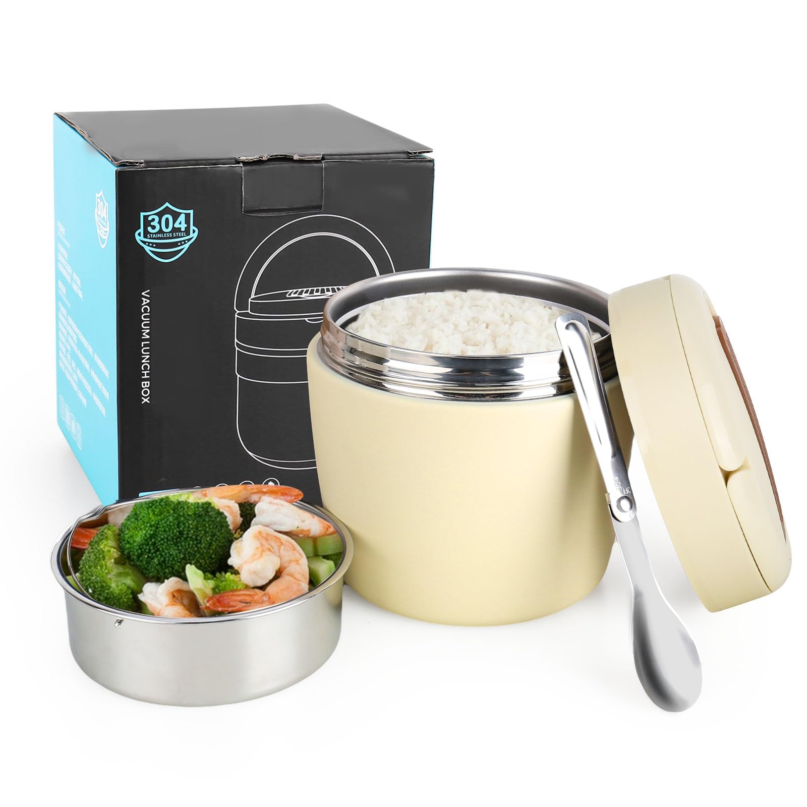 Contenitore Termico Acciaio Inox 860ml - Con Cucchiaio, Per Cibi Caldi E Freddi - Foto 8