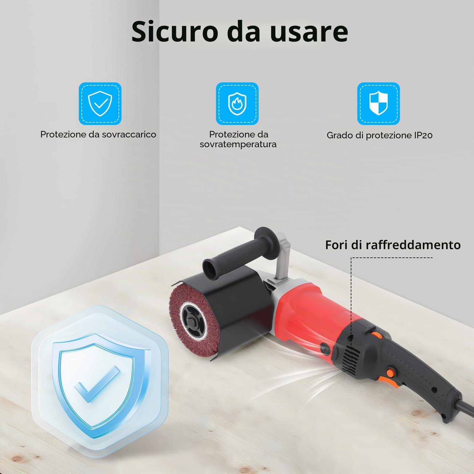 Rasatura in legno, 1580 W, levigatrice a spazzola, 220 V, macchina di rasatura versatile per ristrutturazione superficiale, per legno, metallo e acciaio inossidabile