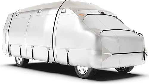 Miniatura 15 de FRUNO - Funda de remolque de viaje de tela Oxford para RV, funda para cámper impermeable de 35'-38', resistente a los rasguños, anti-UV para nieve