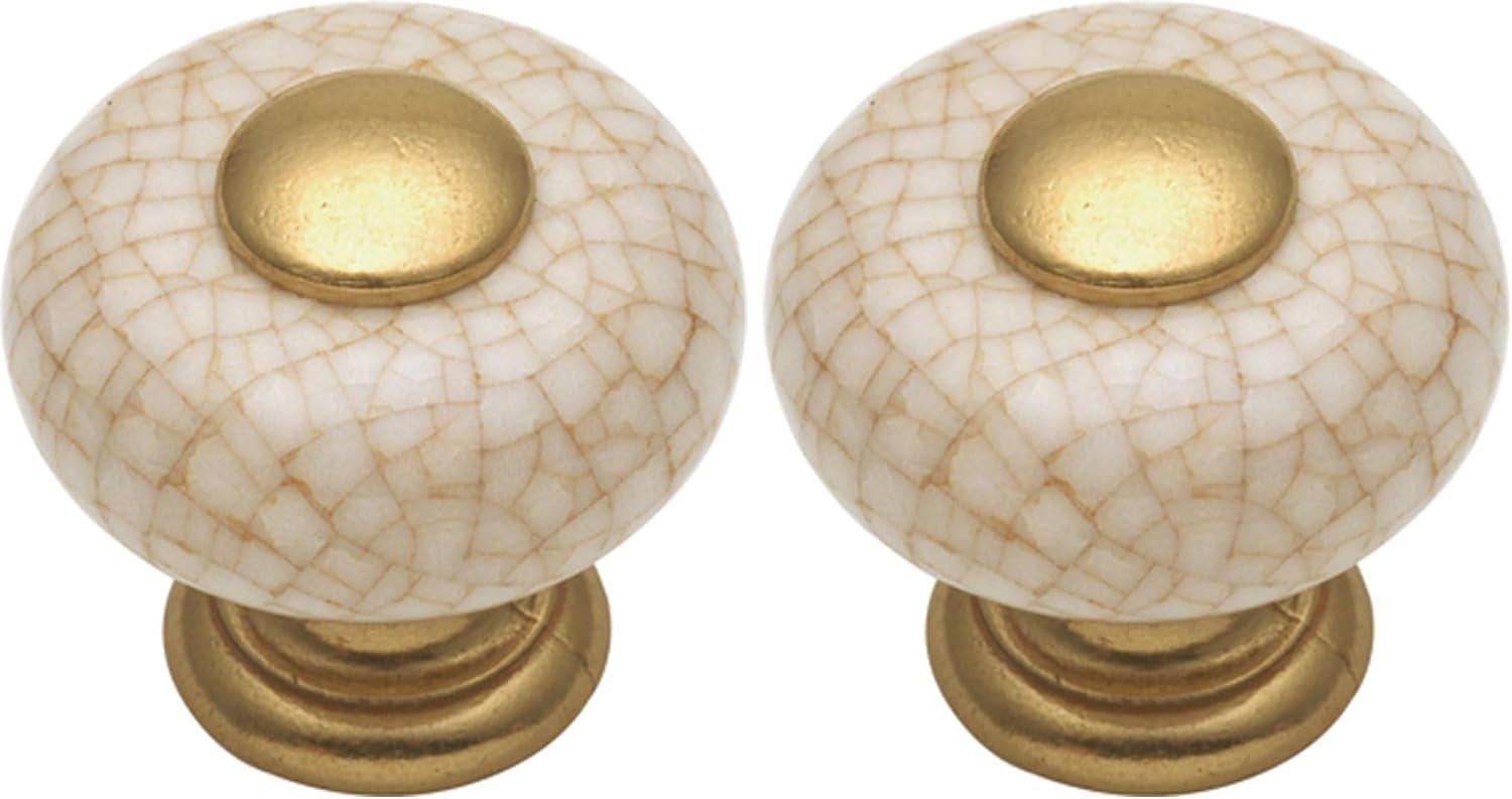 Hickory Hardware P221-VC 1-Inch Tranquility Cabinet Knob, Vintage Brown Crackle (Pack of 2)