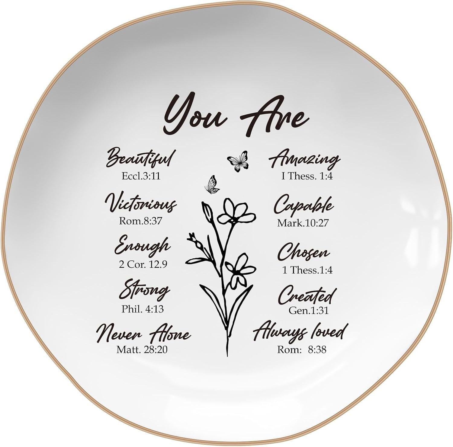 LITTLEBIGGER Bible Verses Jewelry Tray - Christian Gifts for Women, Religious Ring Dish, Confirmation Gift for Moms & Teens