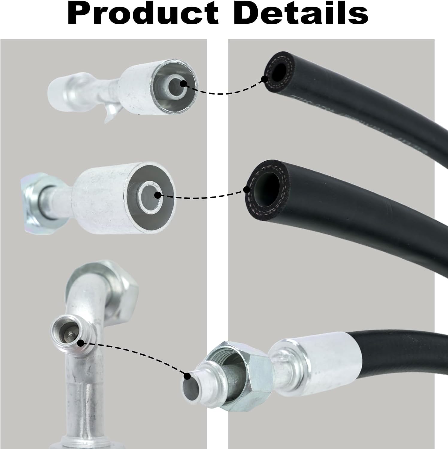25PCS Air Conditioning Hose and Fitting Kit, Universal Air Conditioning Extended Length Hoses, Includes #6#8#10 AC Hoses and #6#8#10 AC Fittings