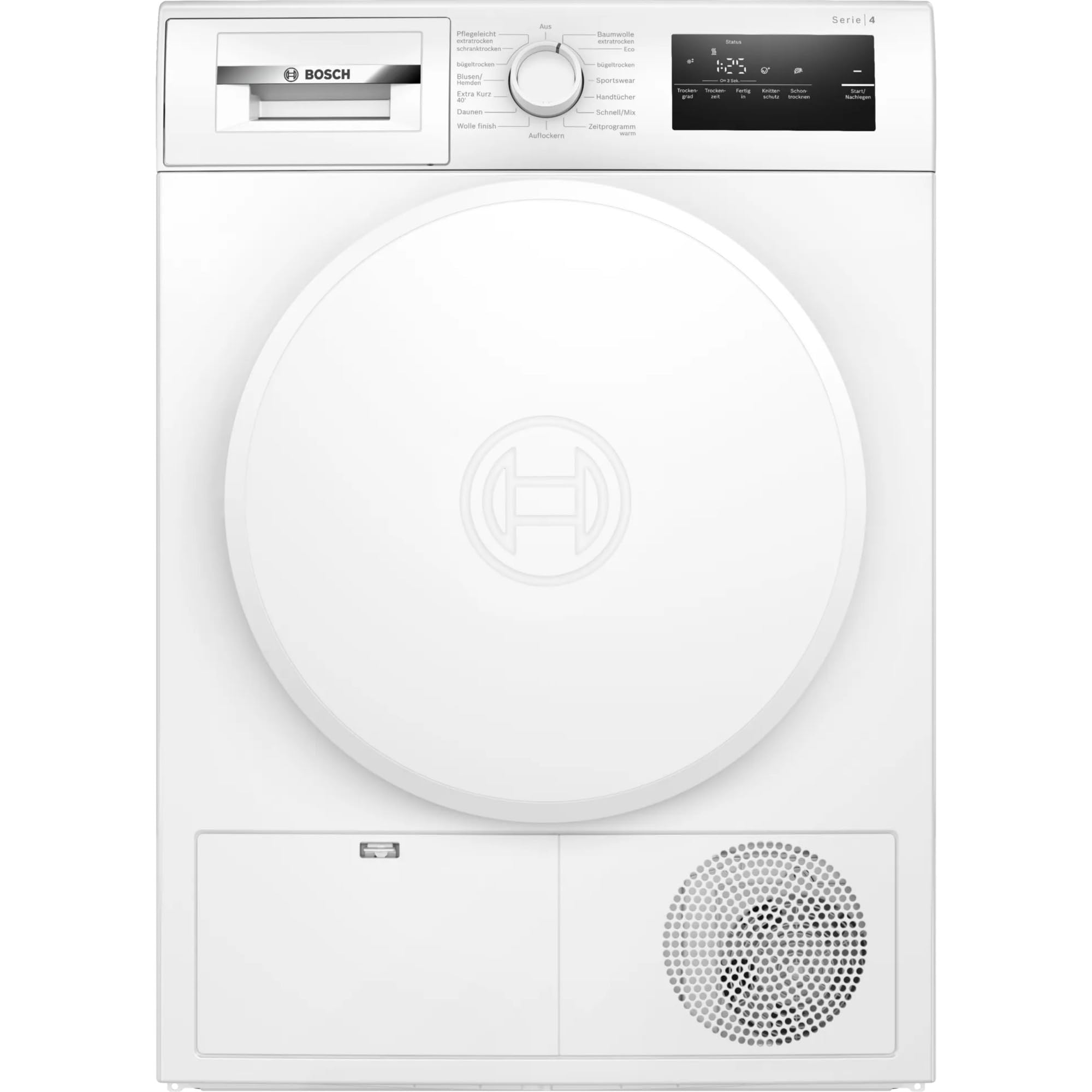 Bosch WTH83004 Serie 4 - Secador de bomba de calor, 8 kg, secado rápido 40, función de reposición, sistema de secado sensible, 65 dB, pantalla LED, control táctil, preselección de tiempo, seguridad