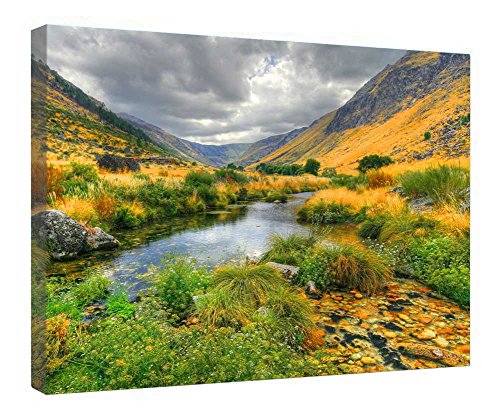 Impression sur toile encadrée en bois motif nuageux 40x50 cm pour salon